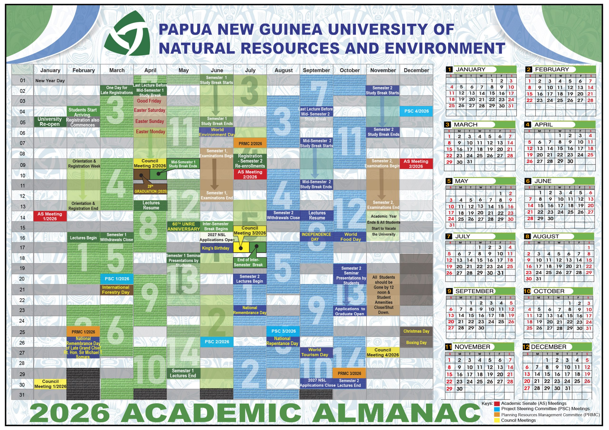 PNGUNRE 2026 Academic Almanac